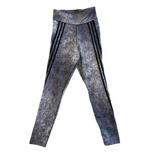 Adidas Climalite Athletic Stripe High Waist‎ Legging Size SMALL Gray And Black